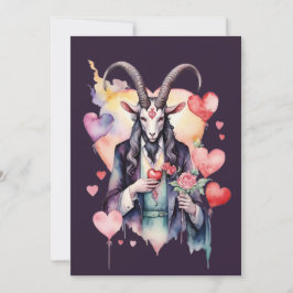 Tarjeta Festiva Día de San Valentín Gótico Baphomet Amor