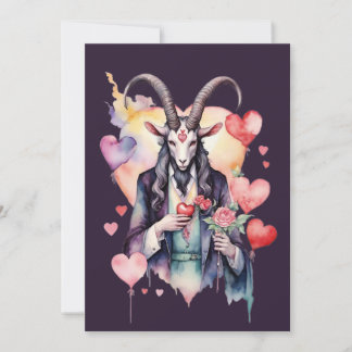 Tarjeta Festiva Día de San Valentín Gótico Baphomet Amor