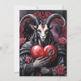 Tarjeta Festiva Día de San Valentín Gótico Baphomet Amor