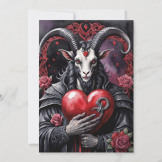 Tarjeta Festiva Día de San Valentín Gótico Baphomet Amor