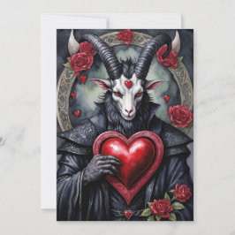 Tarjeta Festiva Día de San Valentín gótico Baphomet Amor