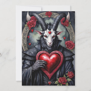 Tarjeta Festiva Día de San Valentín gótico Baphomet Amor