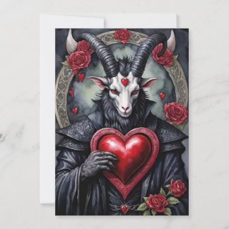 Tarjeta Festiva Día de San Valentín gótico Baphomet Amor