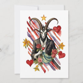 Tarjeta Festiva Día de San Valentín Gótico Baphomet Amor