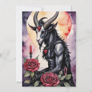 Tarjeta Festiva Día de San Valentín Gótico Baphomet Amor