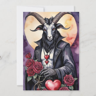 Tarjeta Festiva Día de San Valentín gótico Baphomet Amor