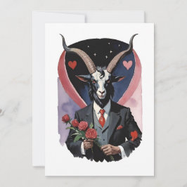 Tarjeta Festiva Día de San Valentín Gótico Baphomet Amor