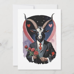 Tarjeta Festiva Día de San Valentín Gótico Baphomet Amor