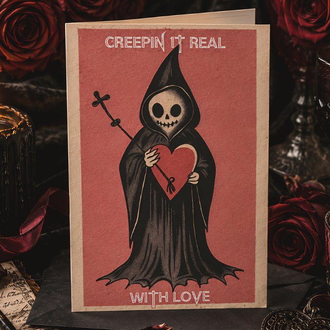 Tarjeta Festiva Día de San Valentín gótico corazón de la Parca (Subido por el creador)