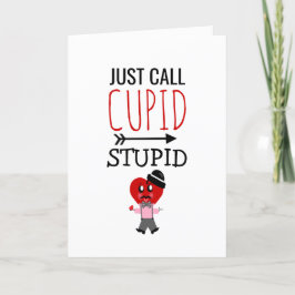 Tarjeta Festiva Día de San Valentín gracioso Cupido Estúpido Coraz