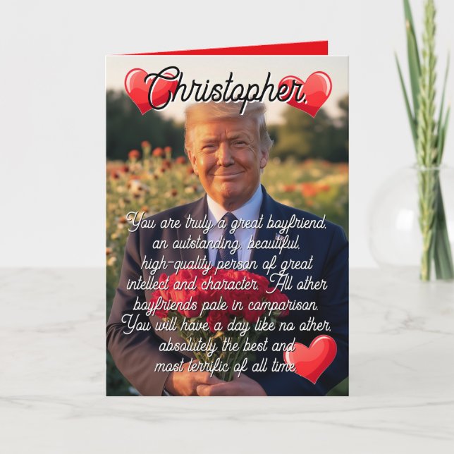 Tarjeta Festiva Día de San Valentín gracioso de Donald Trump (Anverso)