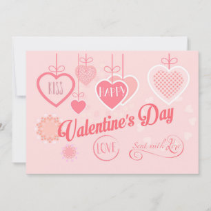 Tarjeta Festiva Día de San Valentín Hermoso Diseño Moderno Boho