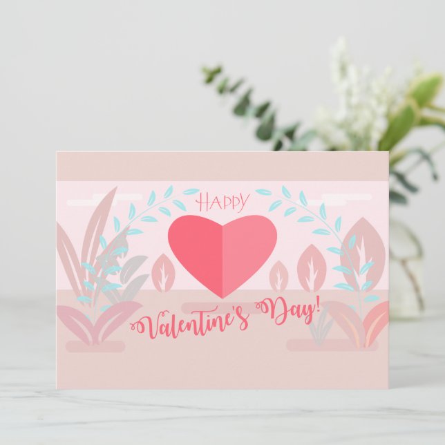 Tarjeta Festiva Día de San Valentín Hermoso diseño moderno y elega (Anverso de pie)