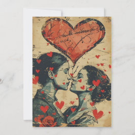 Tarjeta Festiva Día de San Valentín LGBTQ vintage