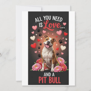 Tarjeta Festiva Día de San Valentín Lindo pit bull Foto Acurrucar