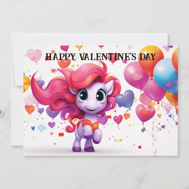 Tarjeta Festiva Día de San Valentín lindo y divertido para niños # (Anverso)