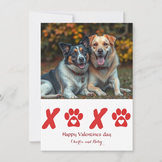 Tarjeta Festiva Día de San Valentín Lindo y Personalizado para Ama (Anverso)