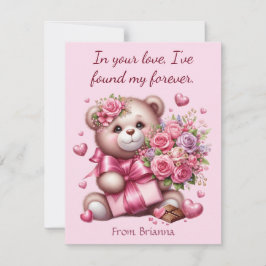 Tarjeta Festiva Día de San Valentín Love Rosa Bear