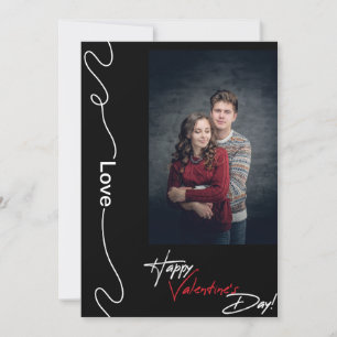 Tarjeta Festiva Día de San Valentín minimalista foto de pareja roj