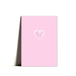 Tarjeta Festiva Día de San Valentín mínimo de amor al corazón rosa