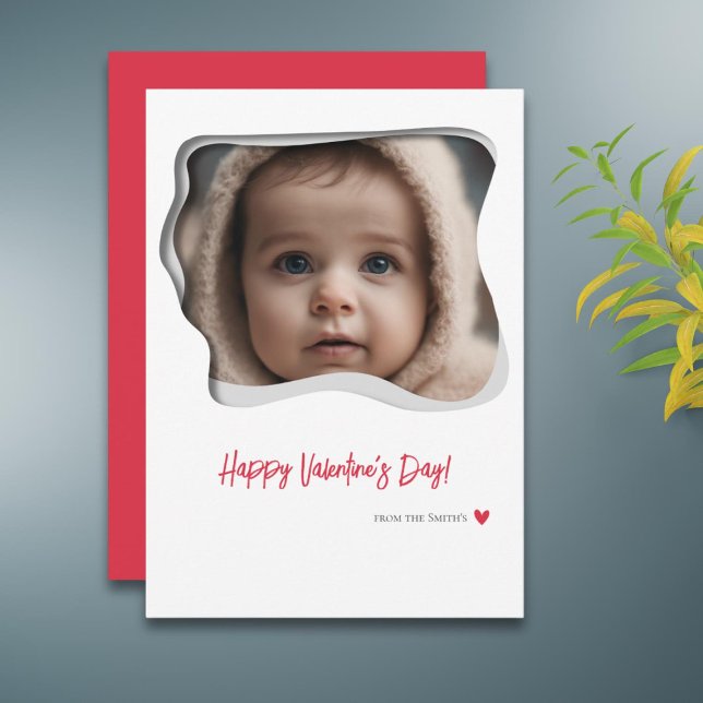 Tarjeta Festiva Día de San Valentín moderno de fotos rojas (Subido por el creador)
