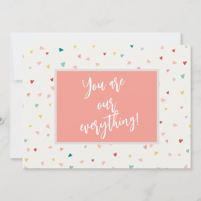 Tarjeta Festiva Día de San Valentín Moderno Eres Todo Para Nosotro (Anverso)