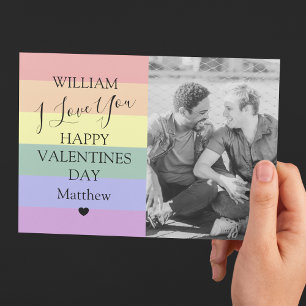 Tarjeta Festiva Día de San Valentín moderno LGBT en foto