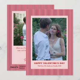 Tarjeta Festiva Día de San Valentín Moderno Simple Rayas Rojas Dos