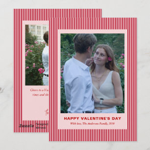 Tarjeta Festiva Día de San Valentín Moderno Simple Rayas Rojas Dos
