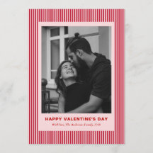 Día de San Valentín Moderno Simple Rayas Rojas Una