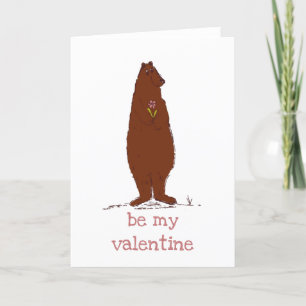 Tarjeta Festiva Día de San Valentín Oso Lindo  Sé Mi Valentín  Fie