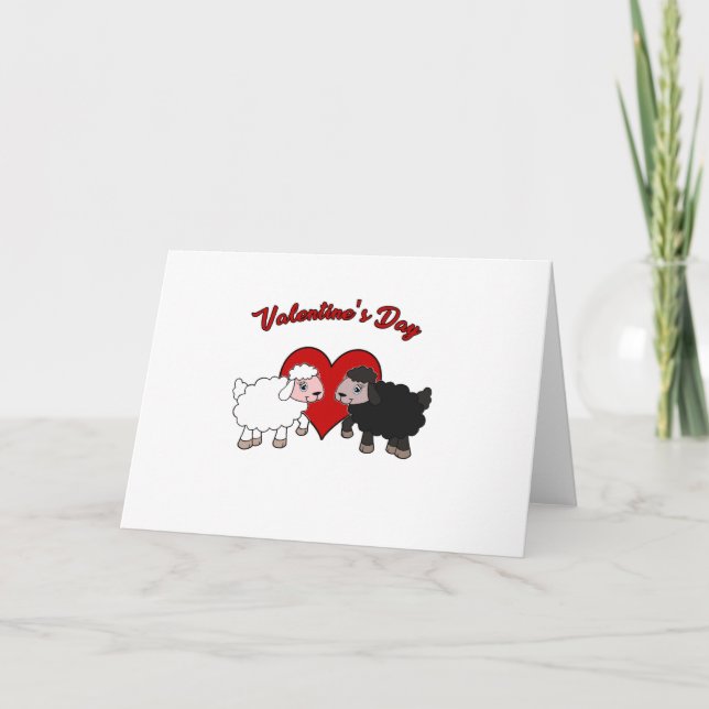 Tarjeta Festiva Día de San Valentín - Oveja (Anverso)