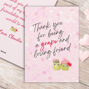 Tarjeta Festiva Día de San Valentín para amigo, Frutas rosadas y l
