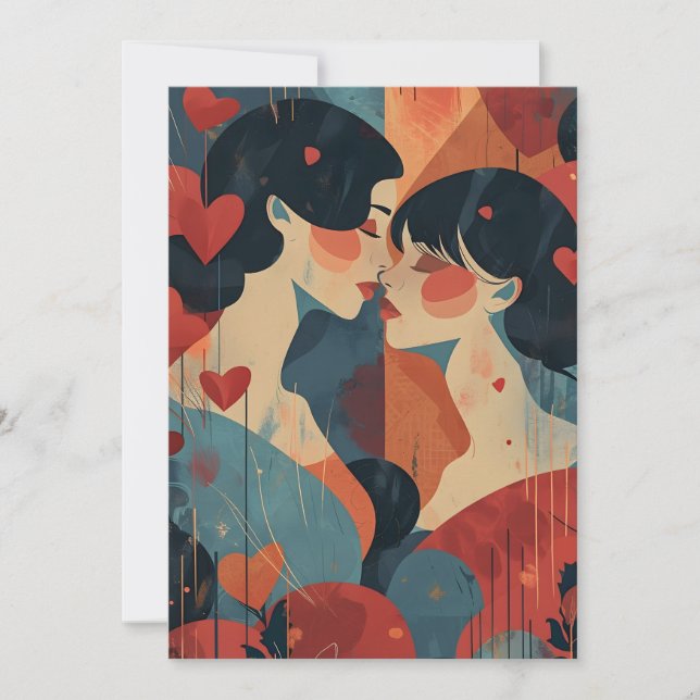 Tarjeta Festiva Día de San Valentín para lesbianas, gais, bisexual (Anverso)