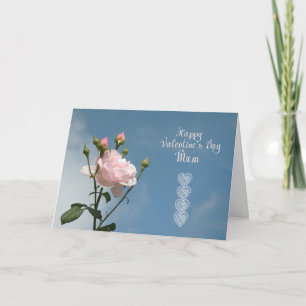 Tarjeta Festiva Día de San Valentín para Mamá con Rosa Rosa
