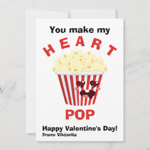 Tarjeta Festiva Día de San Valentín para niños Palomitas de maíz l