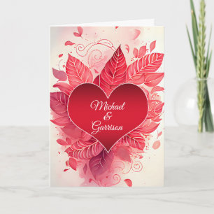 Tarjeta Festiva Día de San Valentín para Pareja Gay Corazón Rojo B