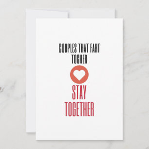Tarjeta Festiva día de San Valentín para parejas que se tiran pedo