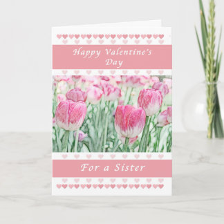 Tarjeta Festiva Día de San Valentín para una hermana, los