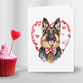 Tarjeta Festiva Día de San Valentín pastor alemán Personalizado de