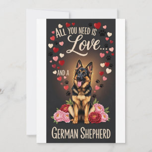 Tarjeta Festiva Día de San Valentín Perrito alemán lindo Foto abr