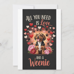 Tarjeta Festiva Día de San Valentín Perrito lindo Foto abrazo