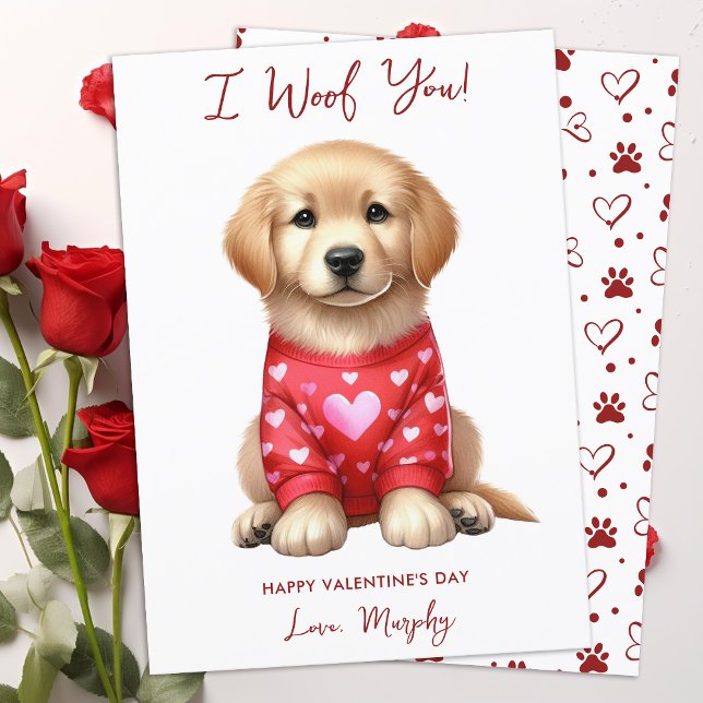 Tarjeta Festiva Día de San Valentín personalizado de perro con rec (Subido por el creador)