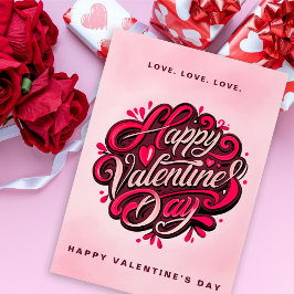 Tarjeta Festiva Día de San Valentín personalizado Feliz saludo
