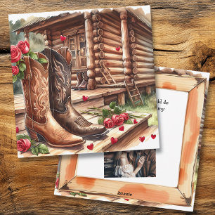 Tarjeta Festiva Día de San Valentín Personalizado Foto Rústico