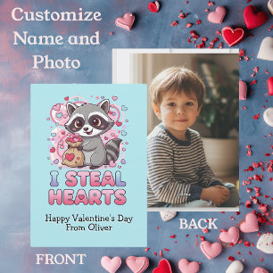 Tarjeta Festiva Día de San Valentín Personalizado Mapache Adorable