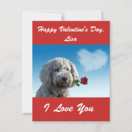 TARJETA FESTIVA DÍA DE SAN VALENTÍN PERSONALIZADO PARA GOLDENDOODL