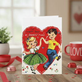 Tarjeta Festiva Día de San Valentín Personalizado Retro Vintage Ni