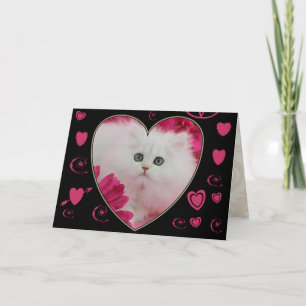 Tarjeta Festiva Día de San Valentín precioso de los gatos de los