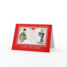 Día de San Valentín Retro para Niños Rojo